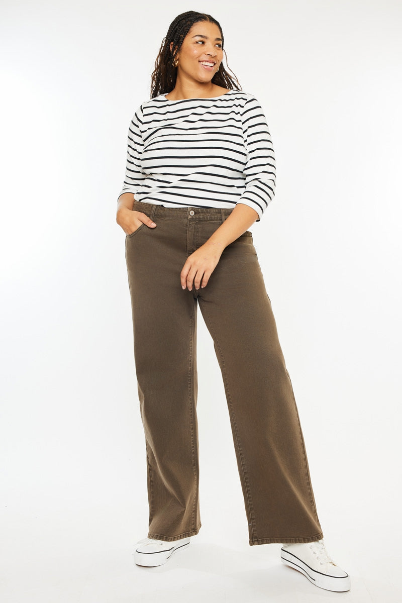 Shreya High Rise Wide Leg Jeans (Plus Size) – Kancan USA