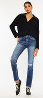 Eternity Mid Rise Slim Straight Leg Jeans - Official Kancan USA