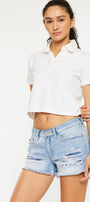 Gizelle Mid Rise Boyfriend Shorts - Official Kancan USA