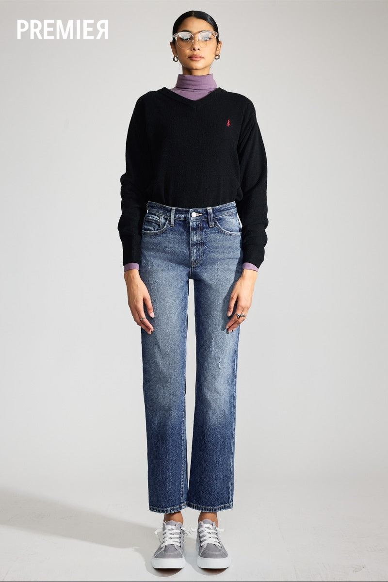 Dorothea Premier High Rise Straight Jeans - Official Kancan USA