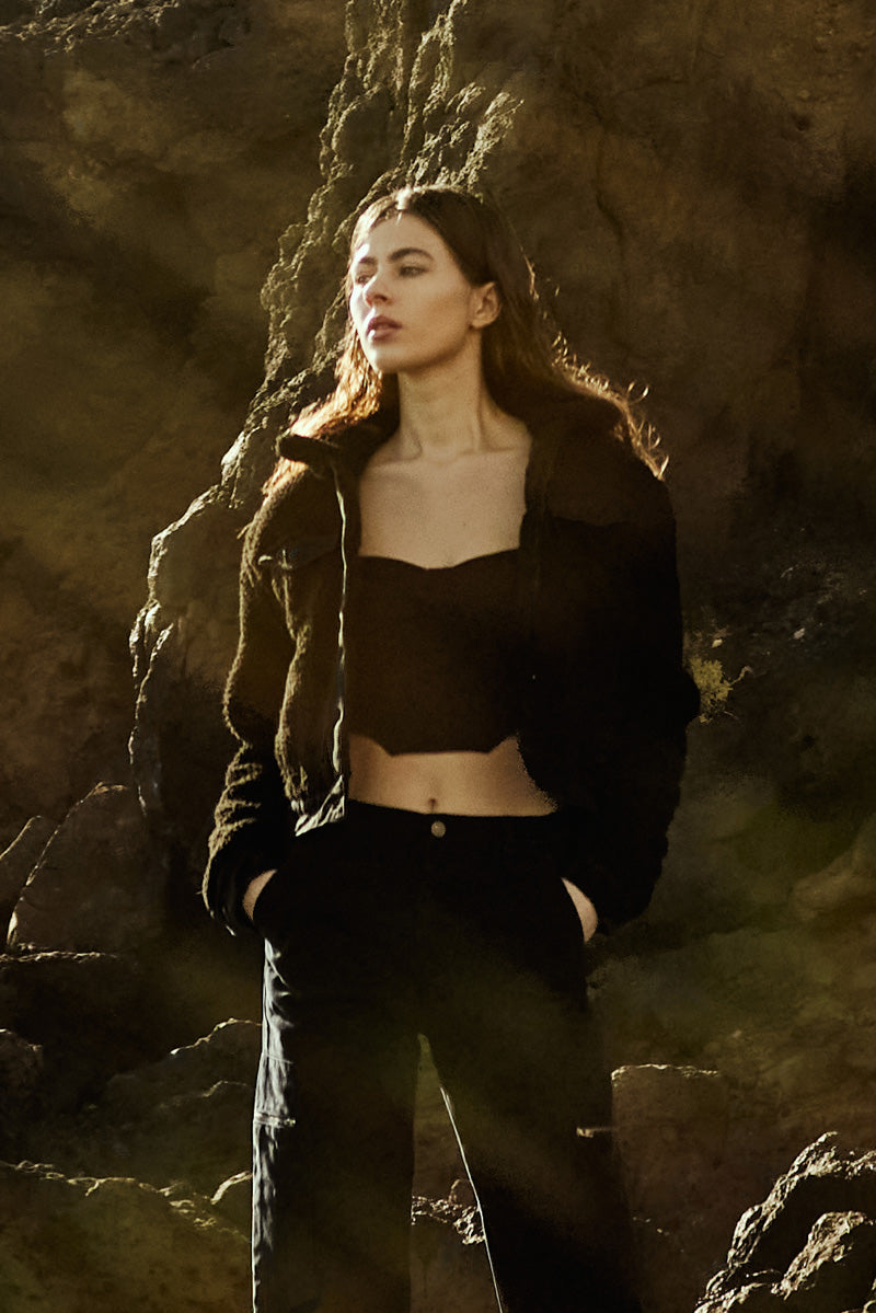 Monet Cropped Sherpa Jacket – Kancan USA