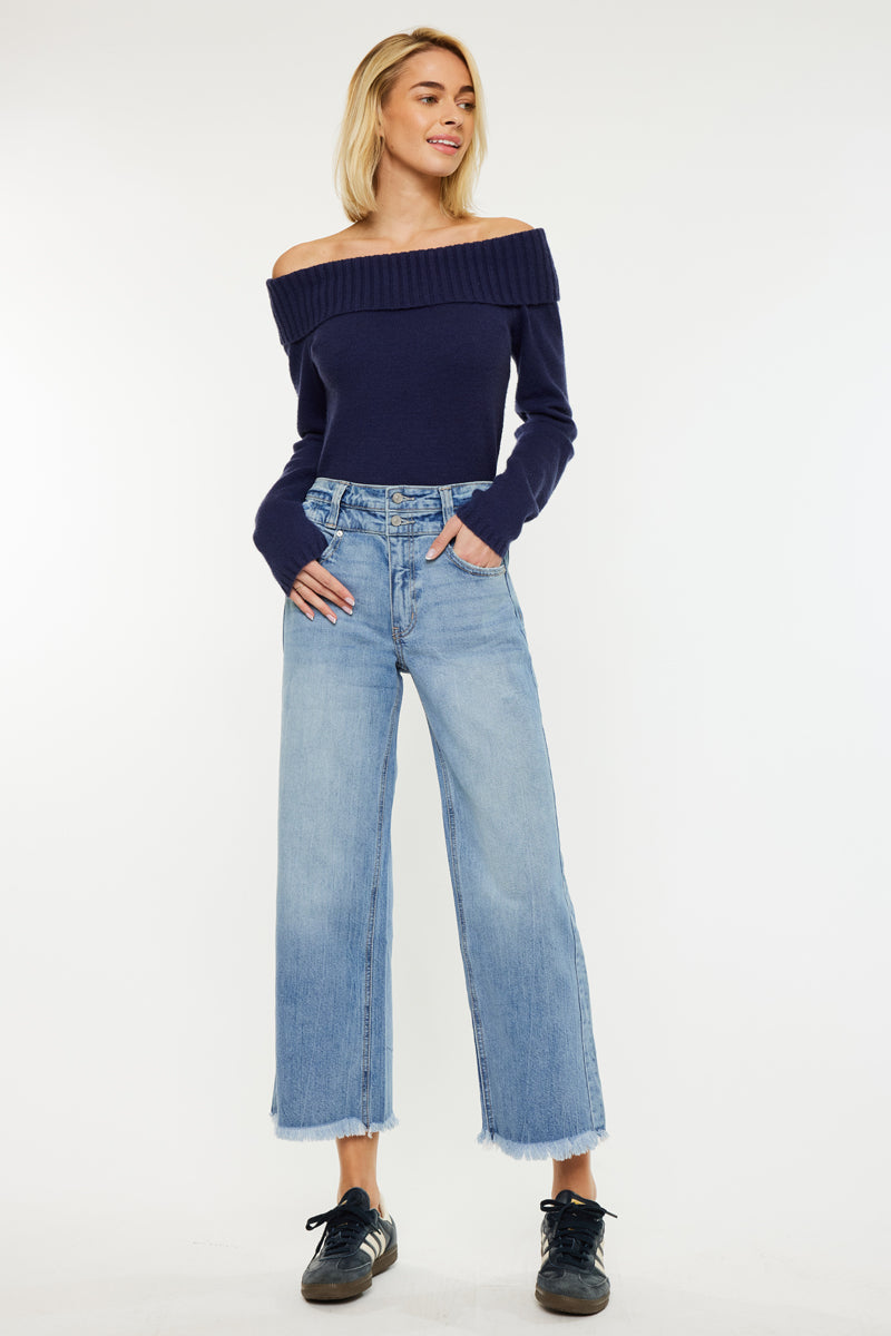 Gretchen Ultra High Rise Wide Jeans – Flattering Fit – Kancan USA