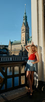 Kerro High Rise Midi Skater Skirt