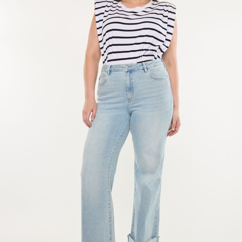 Franny Essentials High Rise Wide Flare Jeans (Plus) - Official Kancan USA