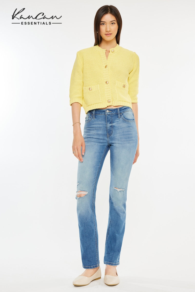 Diana Essentials High Rise Slim Straight Jeans - Official Kancan USA