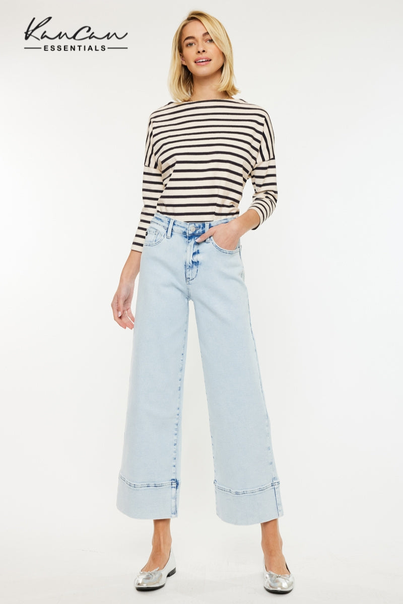 ♡cancan♡ Kassie Essentials Crop Wide Jeans | Relaxed Wide Fit | Kancan USA
