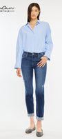 Emely Essentials Mid Rise Slim Straight Leg Jeans