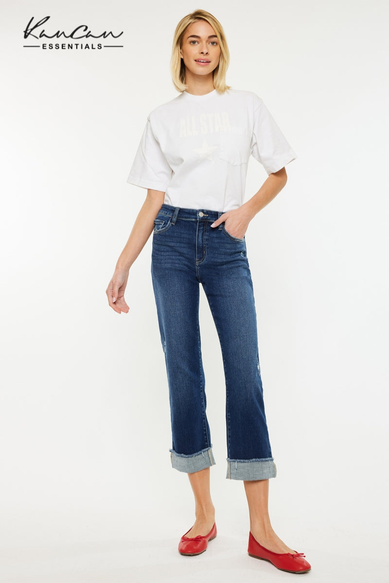 Irma Essentials High Rise Cropped Straight Leg Jeans - Official Kancan USA