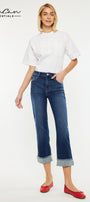 Irma Essentials High Rise Cropped Straight Leg Jeans - Official Kancan USA
