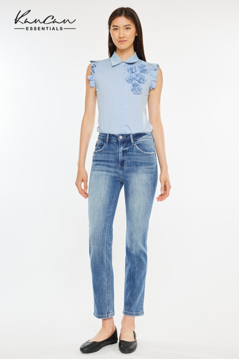 Maddy Essentials High Rise Slim Straight Leg Jeans - Official Kancan USA