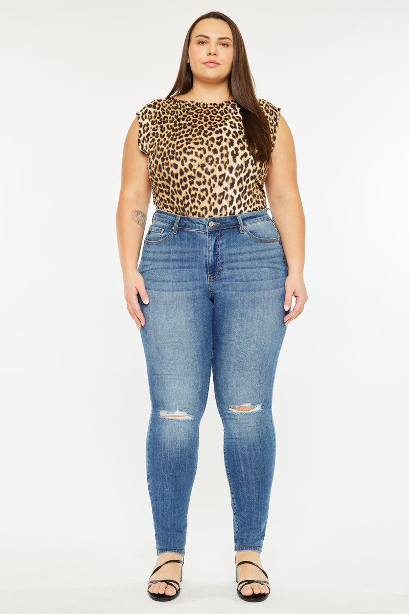 Sharon  Mid Rise Super Skinny Jeans (Plus Size) - Official Kancan USA