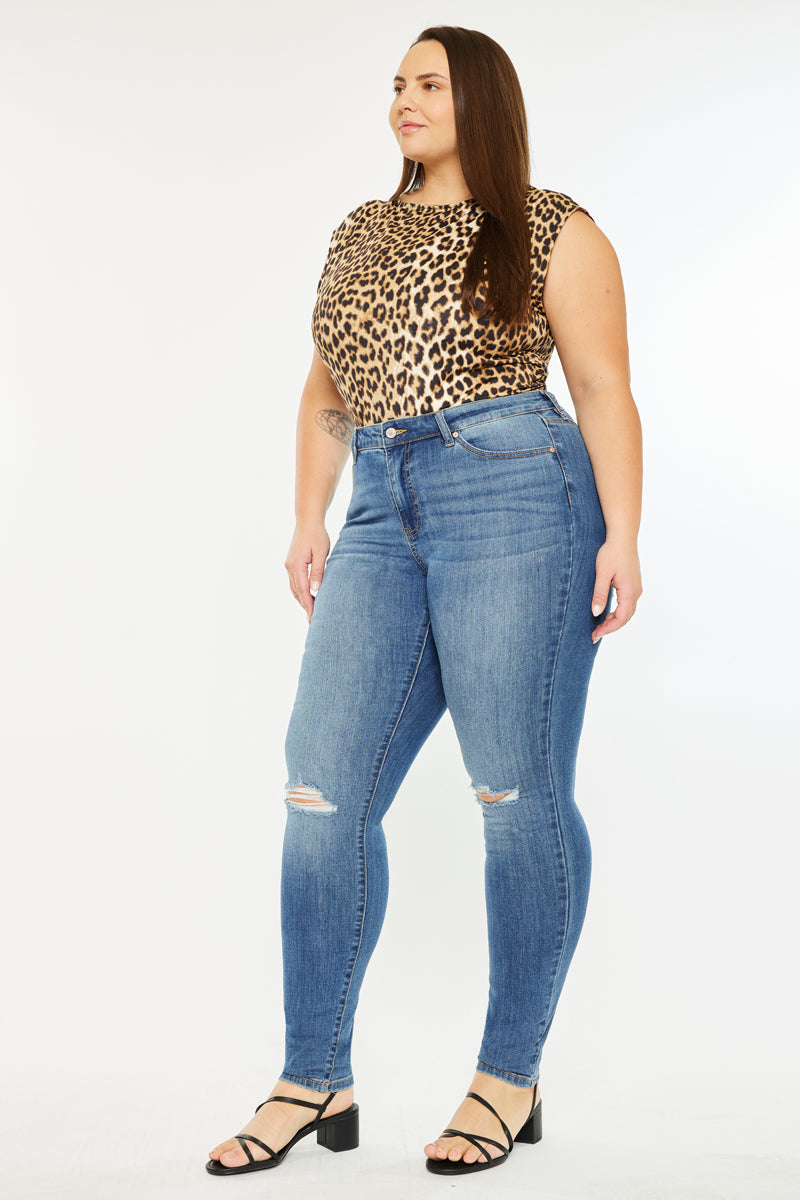 Sharon  Mid Rise Super Skinny Jeans (Plus Size) - Official Kancan USA