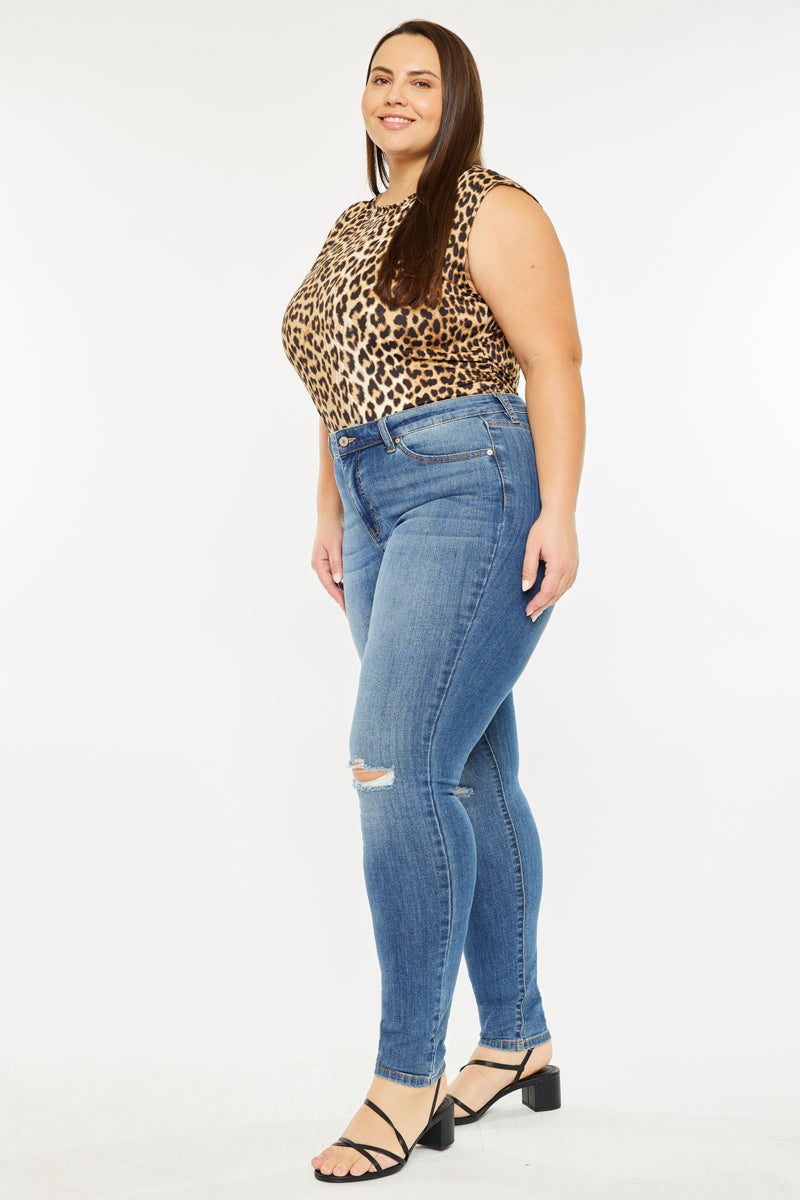 Sharon  Mid Rise Super Skinny Jeans (Plus Size) - Official Kancan USA