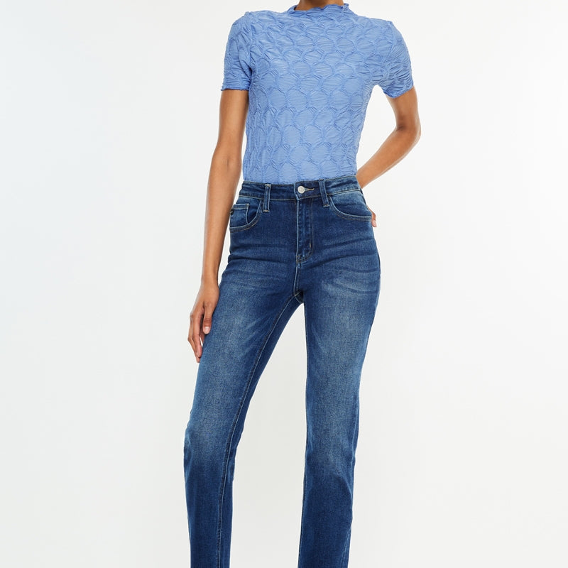 Adaline Essentials High Rise Slim Straight Leg Jeans - Official Kancan USA