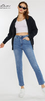 Adaline Essentials High Rise Slim Straight Leg Jeans - Official Kancan USA