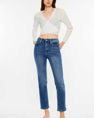 Adaline High Rise Slim Straight Leg  Jeans - Official Kancan USA