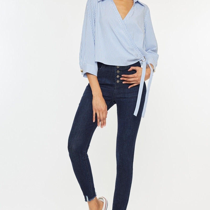 Clove Essentials High Rise Ankle Skinny Jeans - Official Kancan USA
