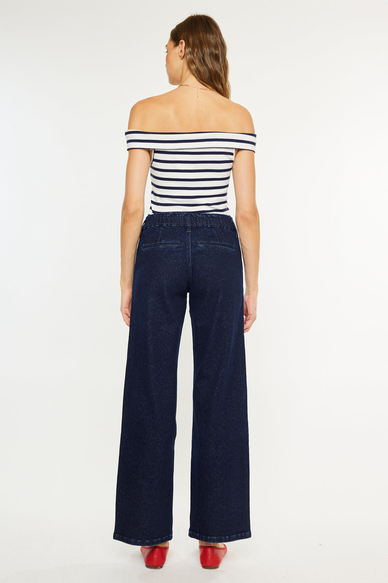 Kayla High Rise Trouser Wide Leg Jeans - Official Kancan USA