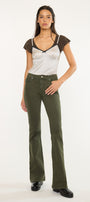 Olive High Rise Flare Jeans - Official Kancan USA