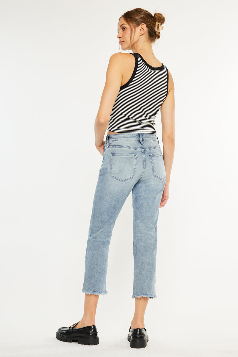 Morgana Essentials High Rise Straight Fit Leg Jeans - Official Kancan USA