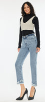 Clover High Rise Straight Fit Leg Jeans - Official Kancan USA