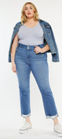 Esme Essentials High Rise Slim Straight Leg Jeans (Plus Size) - Official Kancan USA