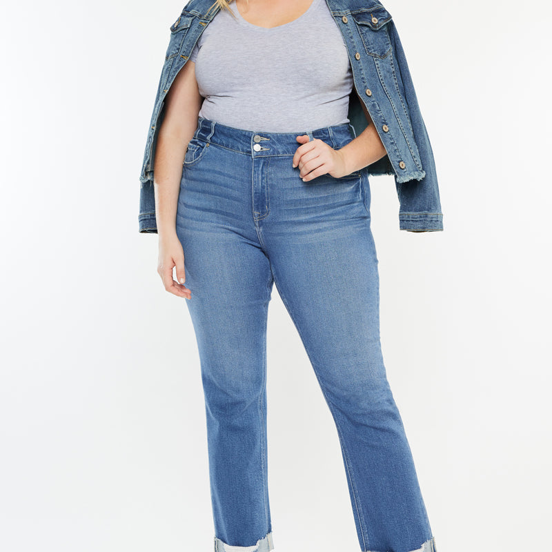Esme Essentials High Rise Slim Straight Leg Jeans (Plus Size) - Official Kancan USA