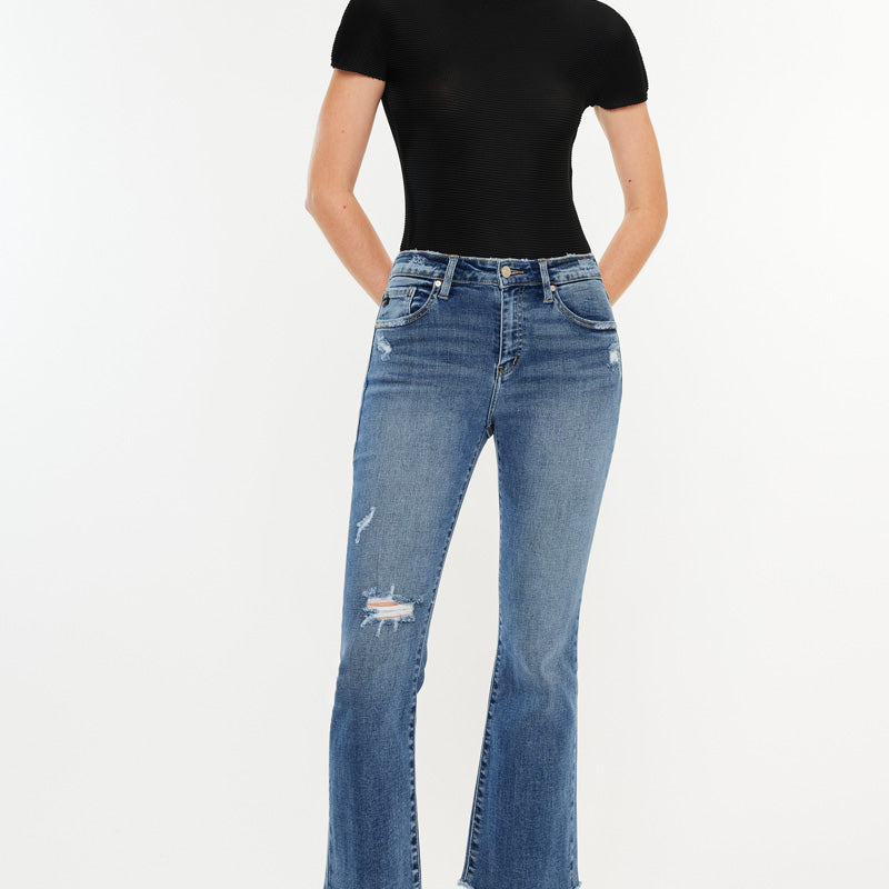 Honey High Rise Cropped Bootcut Jeans - Official Kancan USA