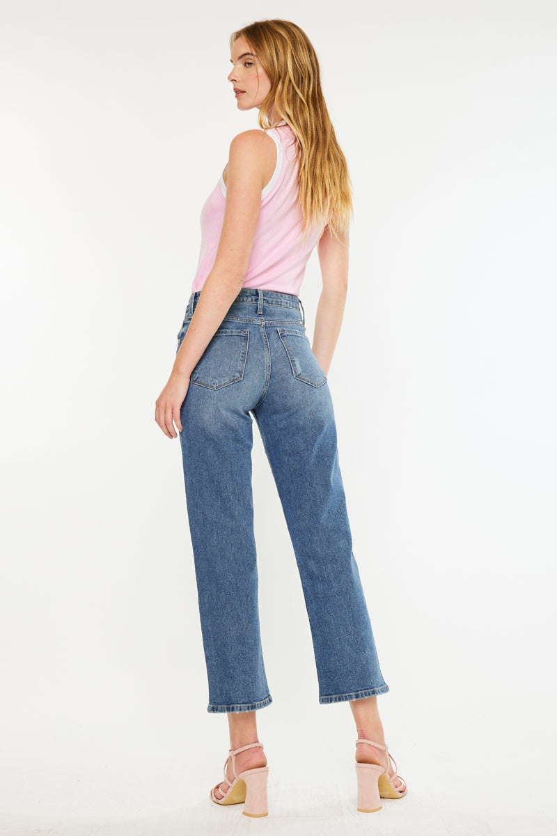 Jordana Essentials High Rise True Straight Leg Jeans - Official Kancan USA