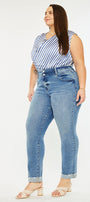 Irina High Rise Slim Straight Leg Jeans (Plus Size) - Official Kancan USA