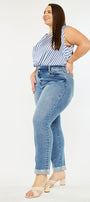Irina High Rise Slim Straight Leg Jeans (Plus Size) - Official Kancan USA