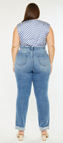 Irina High Rise Slim Straight Leg Jeans (Plus Size) - Official Kancan USA