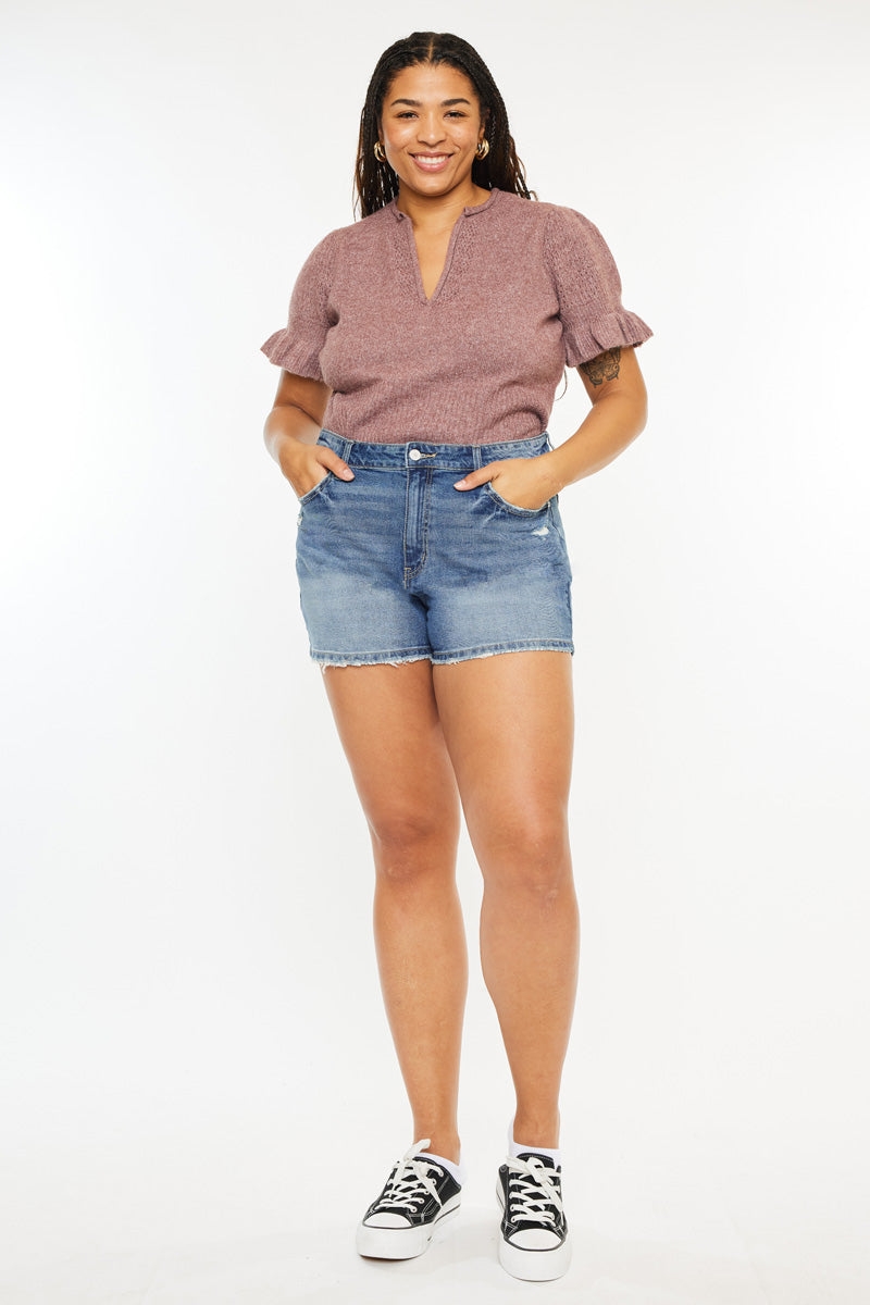Phyllis High Rise Mom Shorts (Plus Size) Medium Wash / 20W Phyllis High Rise Mom Shorts (Plus Size) Medium Wash / 20W