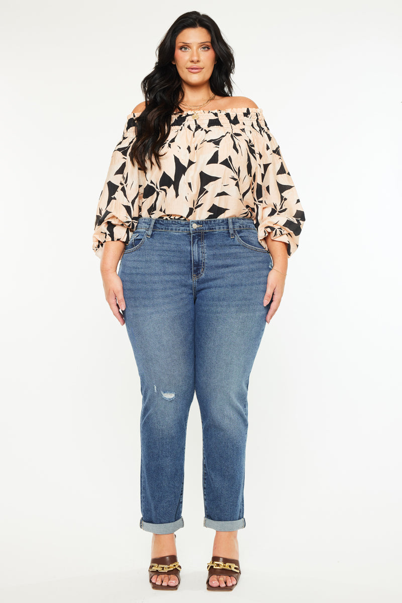 Harper Mid Rise Slim Straight Jean ( Plus Size ) - Official Kancan USA
