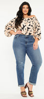 Harper Mid Rise Slim Straight Jean ( Plus Size ) - Official Kancan USA