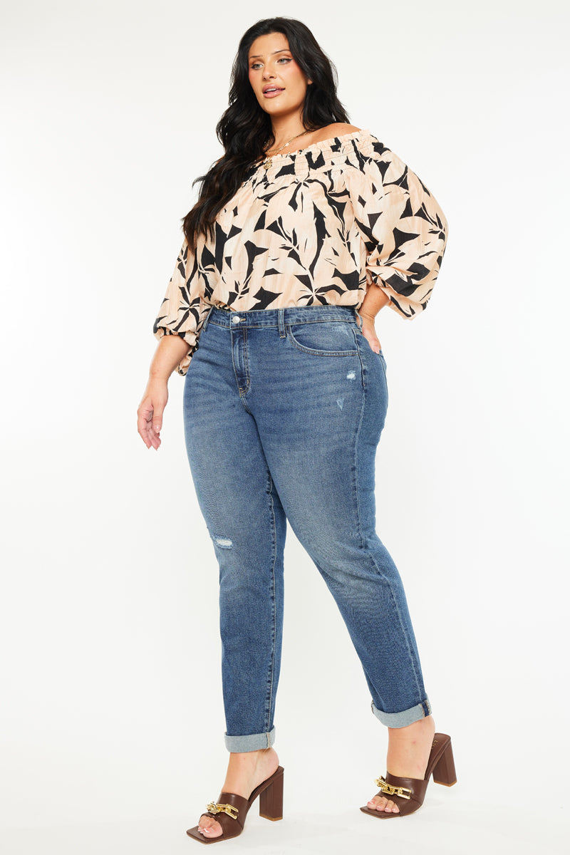 Harper Mid Rise Slim Straight Jean ( Plus Size ) - Official Kancan USA