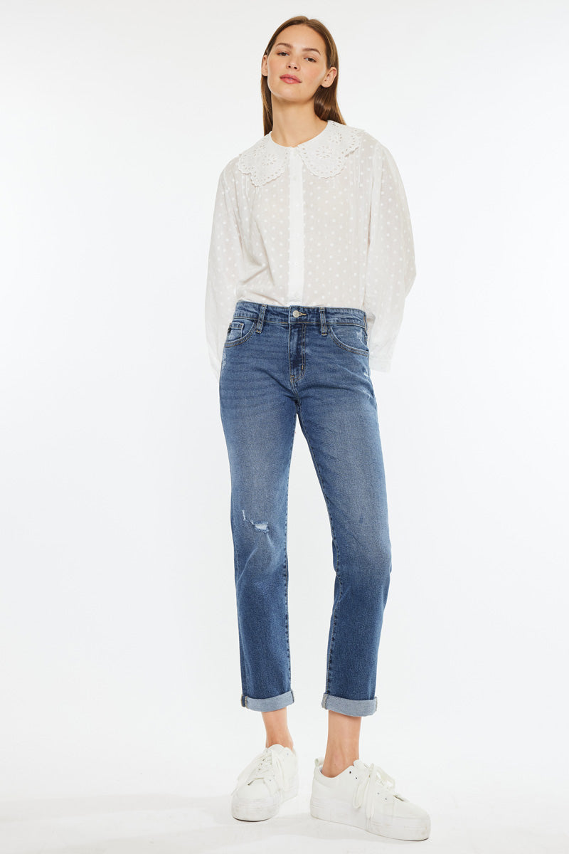 Pamela Mid Rise Slim Straight Jean - Official Kancan USA