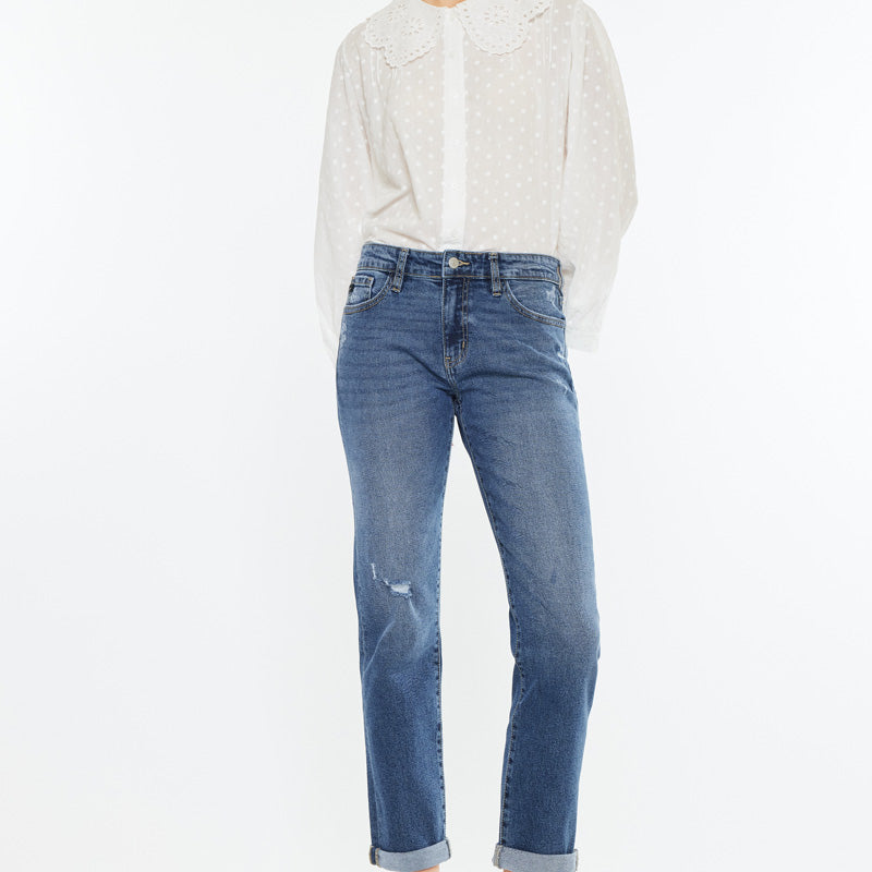 Pamela Mid Rise Slim Straight Jean - Official Kancan USA