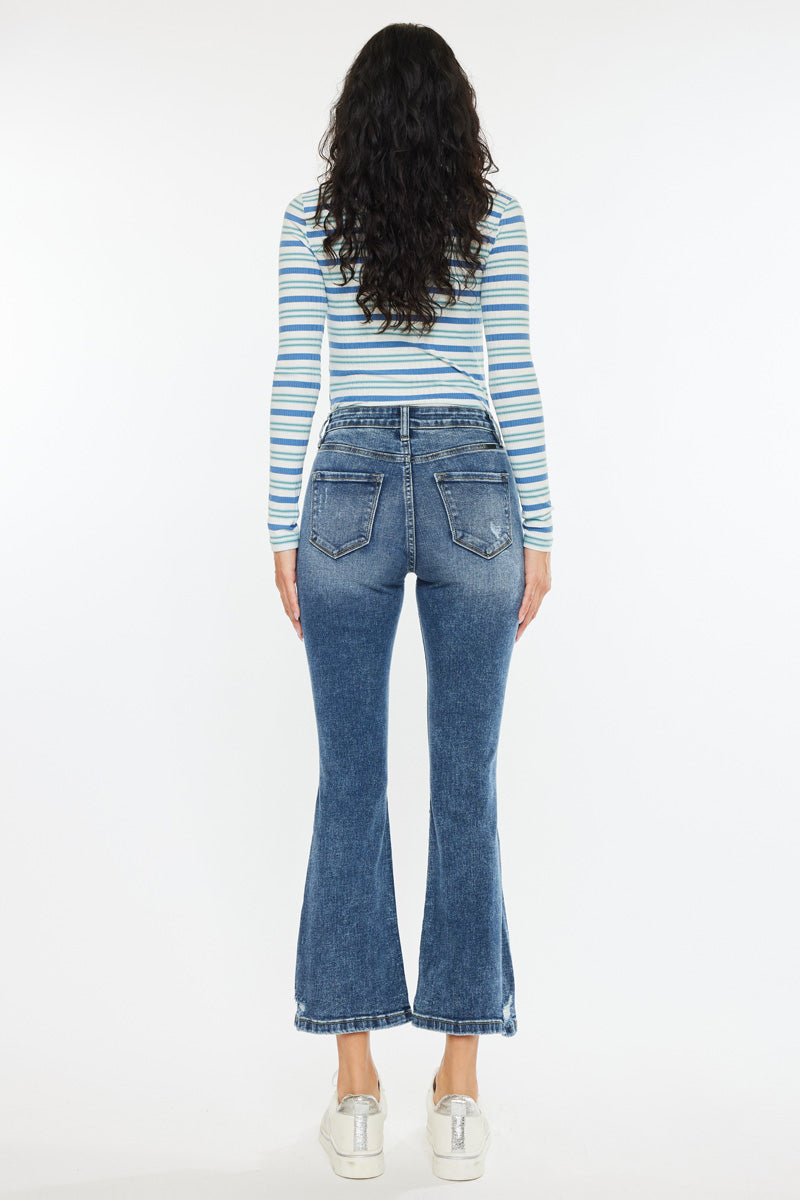 Miley High Rise Cropped Flare Jeans - Official Kancan USA