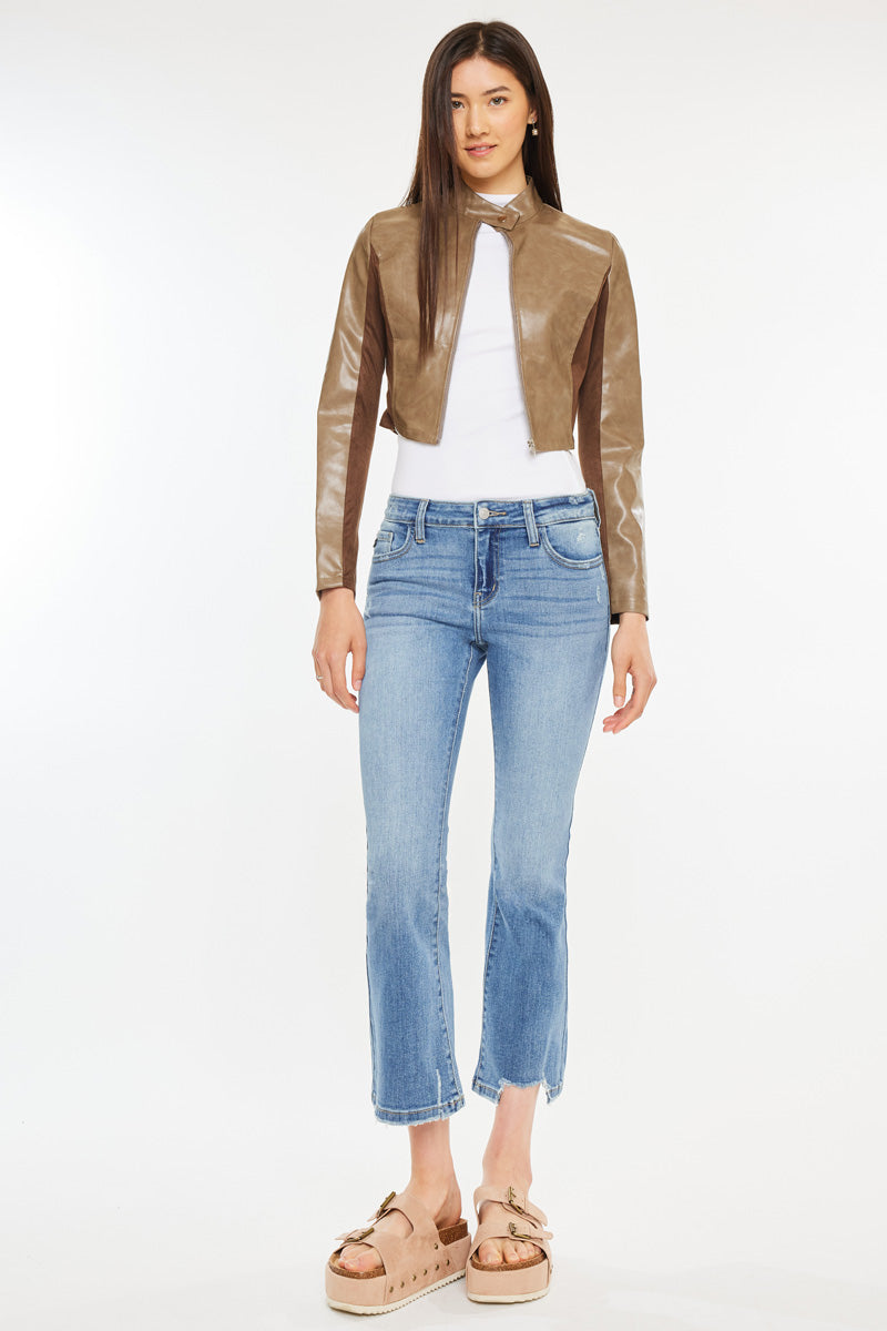 Savanna Mid Rise Cropped Flare Jean - Official Kancan USA