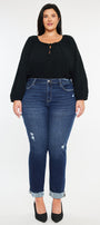 Sydney Mid Rise Slim Straight Leg Jeans (Plus) - Official Kancan USA