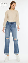 Carrie Essentials Mid Rise True Straight Leg Jeans - Official Kancan USA