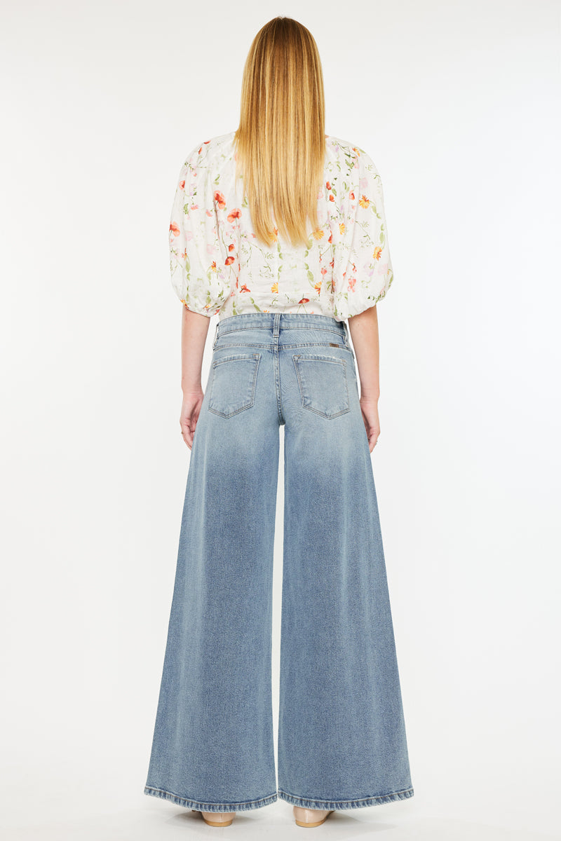 Renee Mid Rise Super Wide Jeans - Official Kancan USA