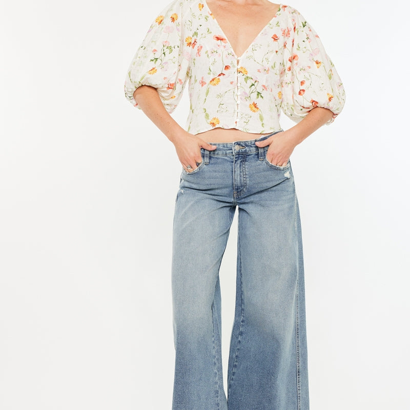 Renee Essentials Mid Rise Super Wide Jeans - Official Kancan USA