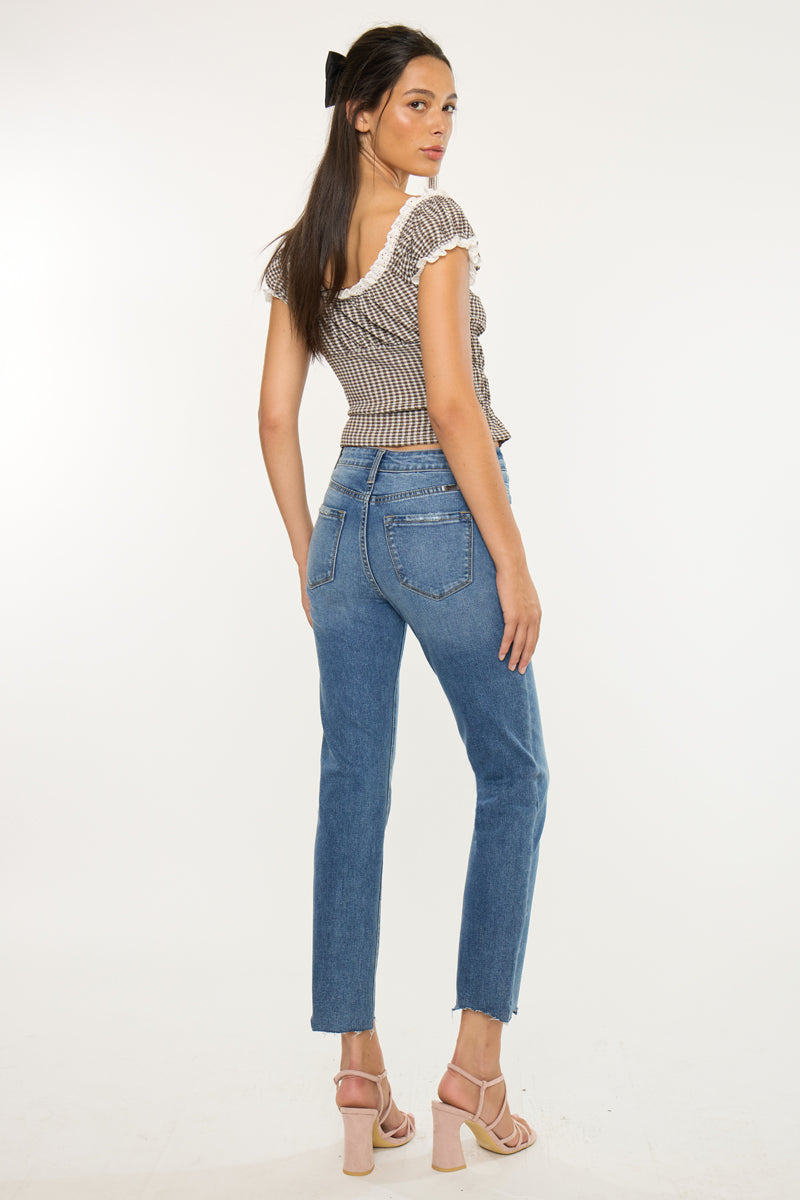 Kathleen Essentials High Rise Slim Straight Jeans - Official Kancan USA