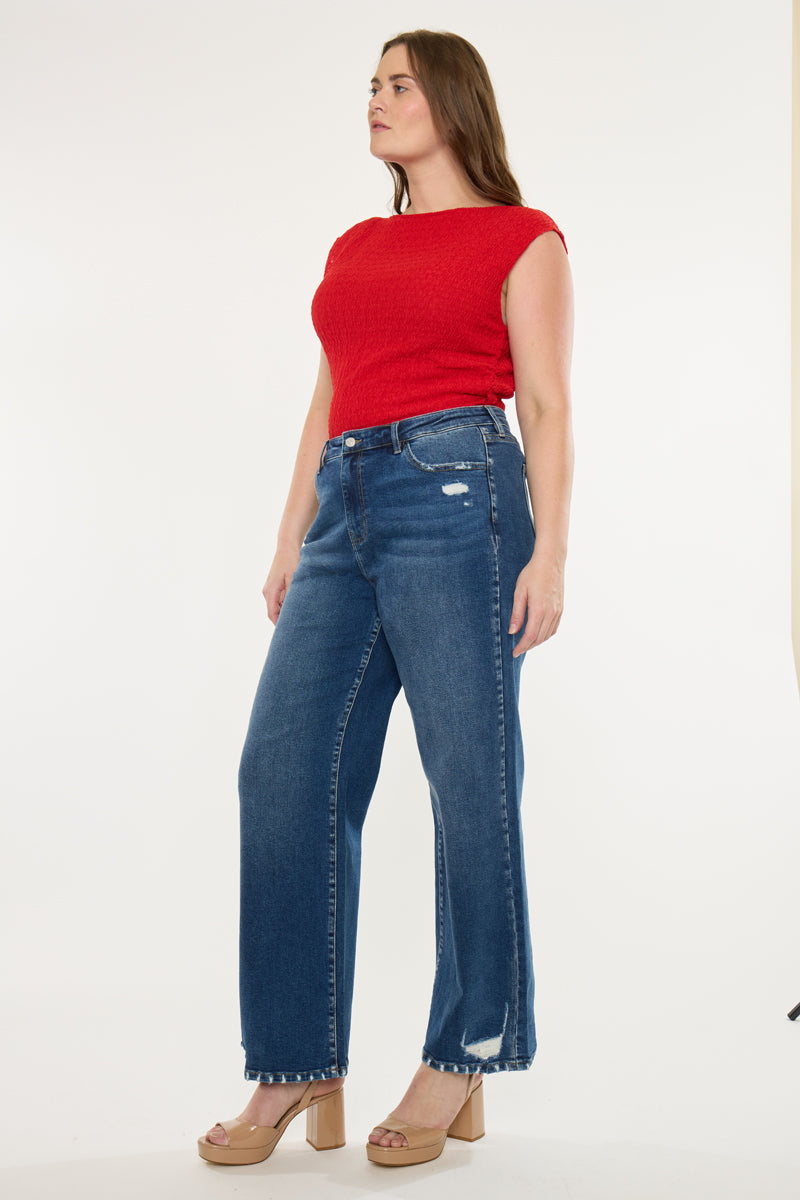 Dania Essentials High Rise Wide Leg Jeans (Plus Size) - Official Kancan USA