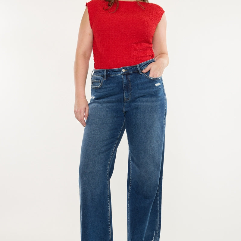 Dania Essentials High Rise Wide Leg Jeans (Plus Size) - Official Kancan USA