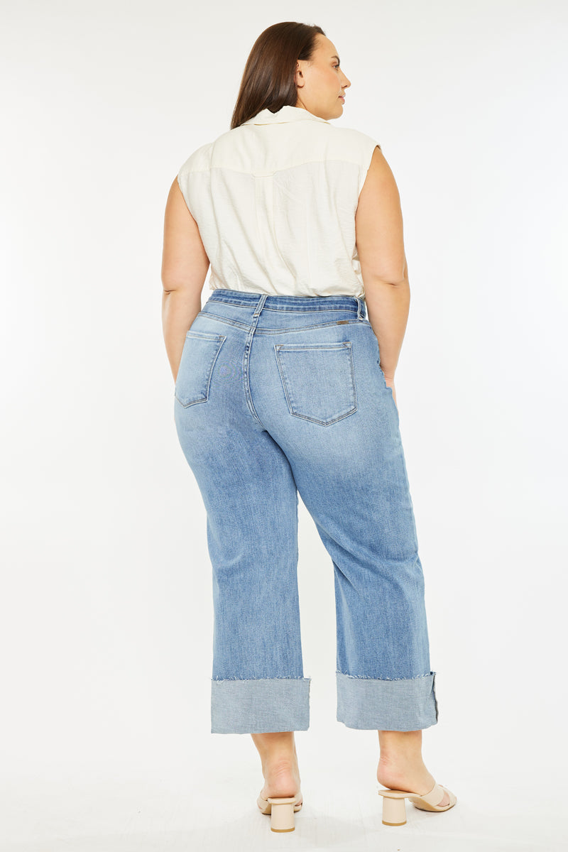 Letty High Rise Crop Wide Leg Jeans (Plus Size) - Official Kancan USA