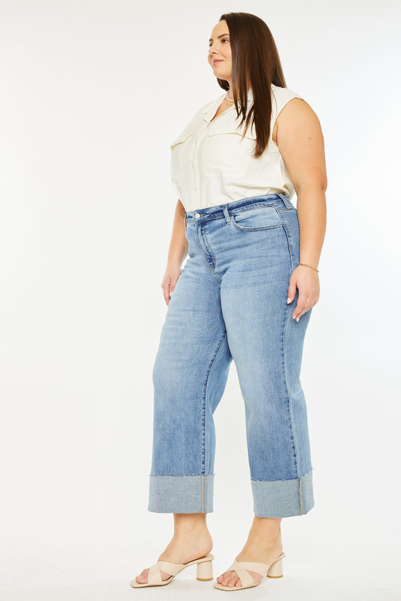Letty High Rise Crop Wide Leg Jeans (Plus Size) - Official Kancan USA