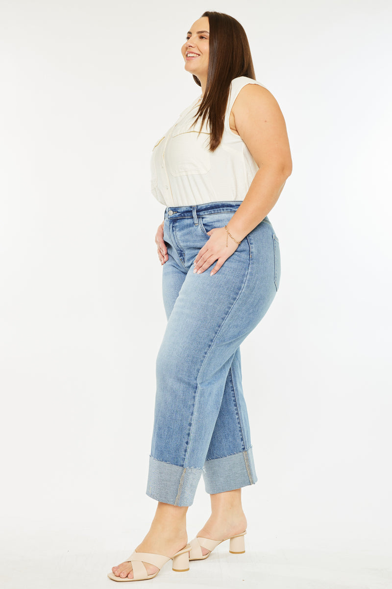 Letty High Rise Crop Wide Leg Jeans (Plus Size) - Official Kancan USA